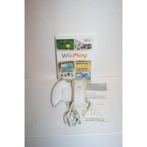 Wii Play Video Game Complete Bundle with Bonus Nunchuk LOT